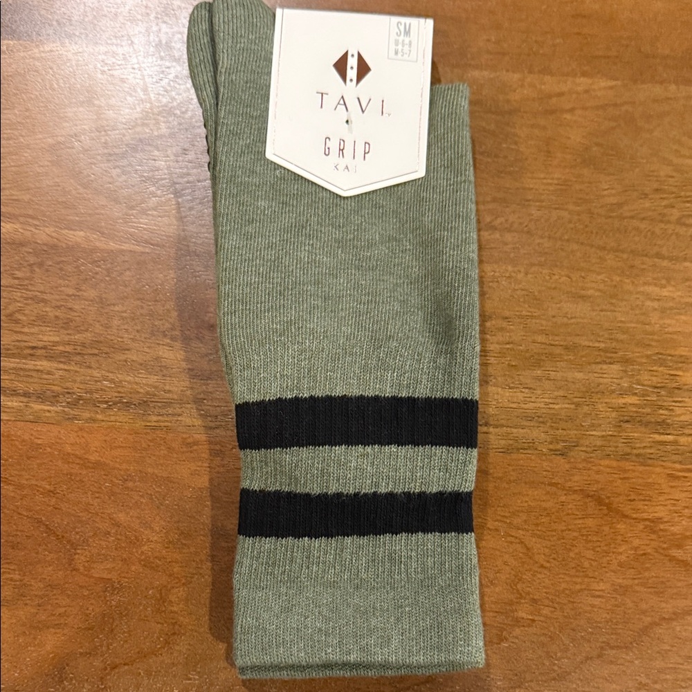 Pure Barre Olive Green Grip Socks